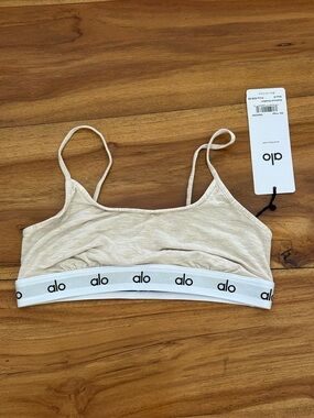 ALO Yoga Cream Logo Elastic Bralette